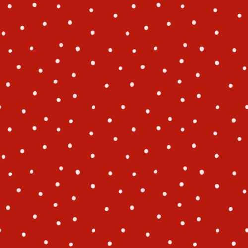 Red with hand painted white polka dots