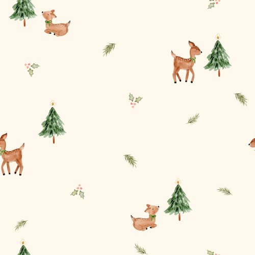 hand painted Christmas deer pattern