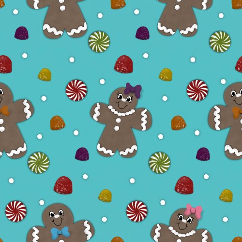 gingerbread men and women with gumdrops and peppermints