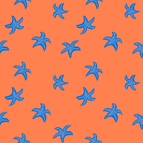 bold bright starfish minimalist print for swim and summer