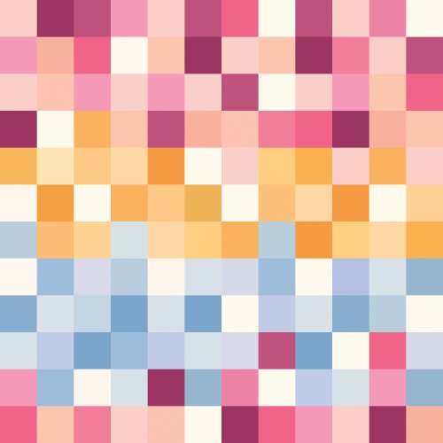 Multicolor block checker fabric design