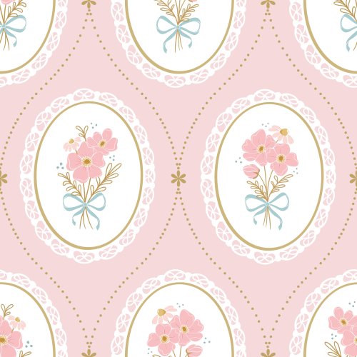 Vintage florals in lace cameo frames 