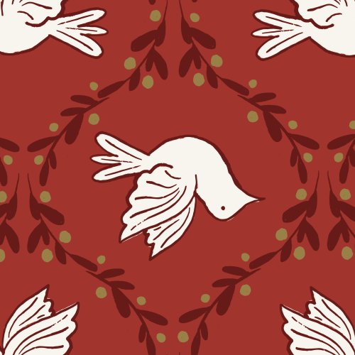 hand drawn doves with olive branch