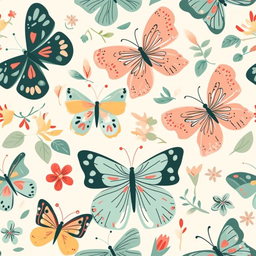 muted tone butterflies