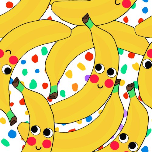 bright colored bananas with confetti