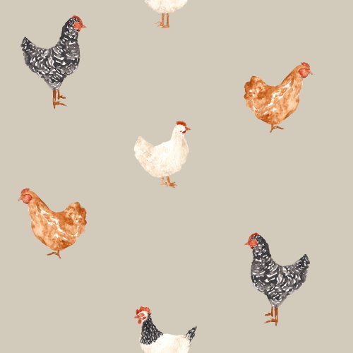 chickens on tan background