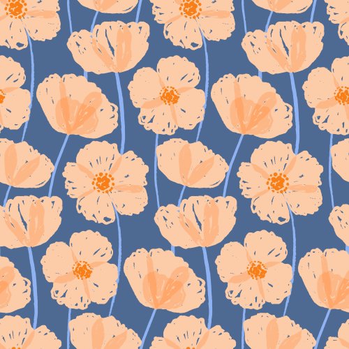 hand drawn poppy meadow