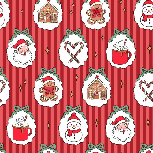 christmas cameo with santa and gingerbread