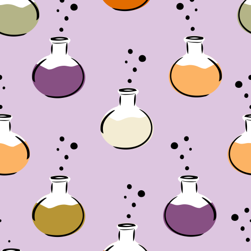 Witch's bubbly potions in yellow, purple, pink, green.  Tossed versions available. 