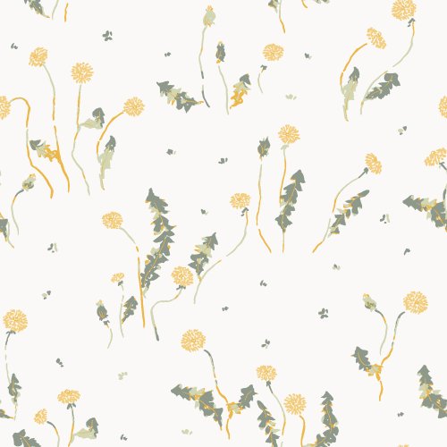 The sweetest whimsical hand painted dandelions on a cream background