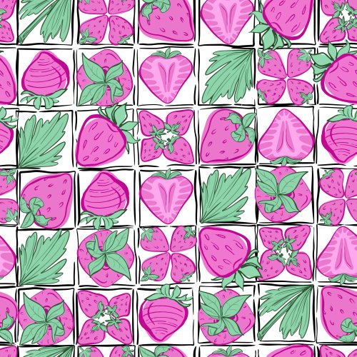 Strawberries arranged in rows