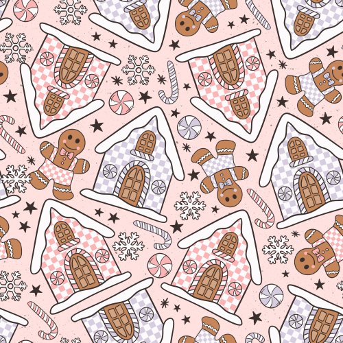 pastel christmas gingerbread houses