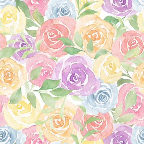 pastel rainbow colored watercolor roses