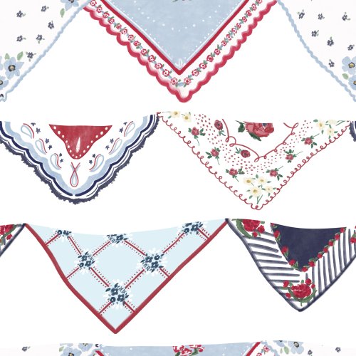 Vintage red white and blue hankies banner