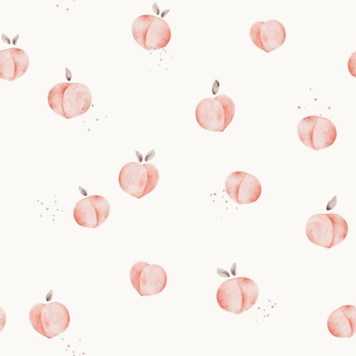 Hand drawn peach fruit design.