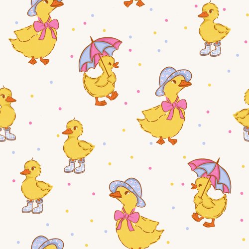 spring ducks with umbrellas