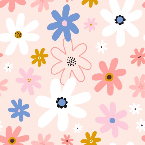 pink daisy fabric