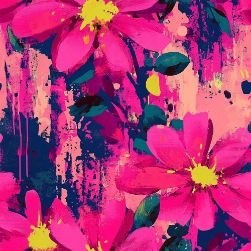 bright pink floral design