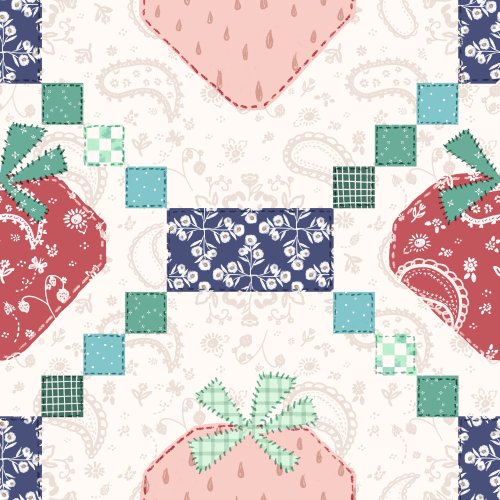 patchwork strawberry quilt design