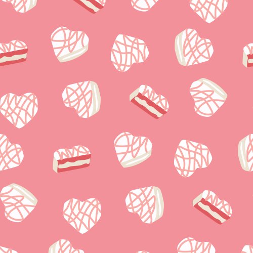 fabric design with little debbie snack cakes on pink background