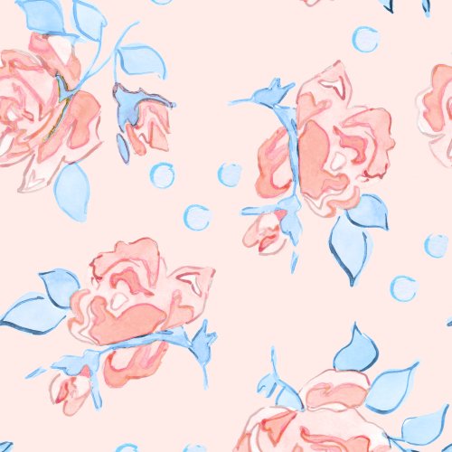 watercolor rose floral design