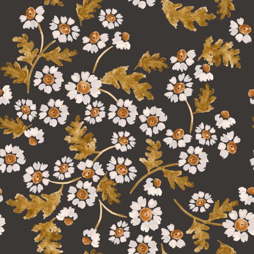 golden floral on dark background