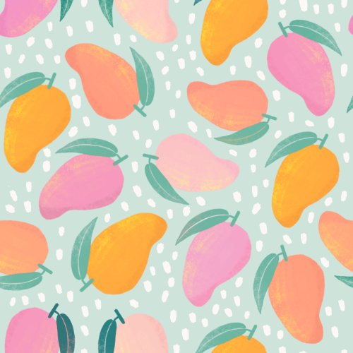 multicolor mango fruit design