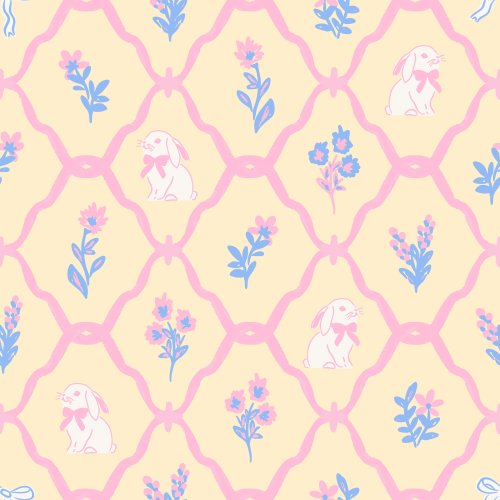 easter bunny floral trellis
