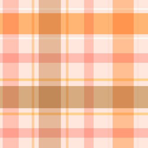 a plaid pattern with oranges, pinks and beige