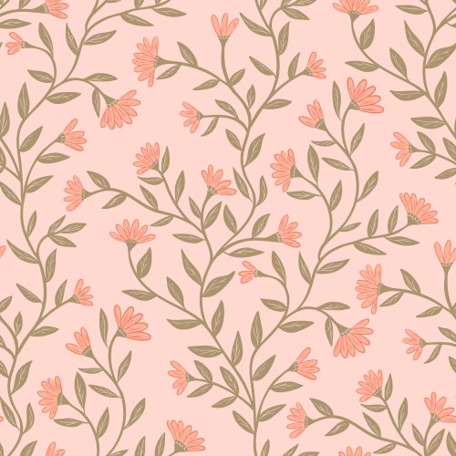 Sweet baby girl nursery pattern. Delicate florals for girls clothing and home decor