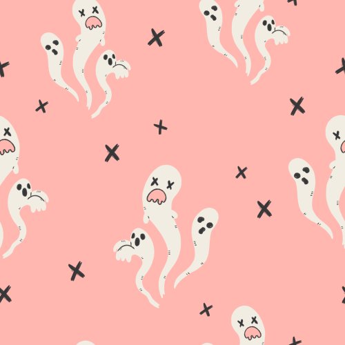 Very Spooky Ghosts by Tylee + Art. Available in 3 colorways:  pink, acid green, or vintage black.
