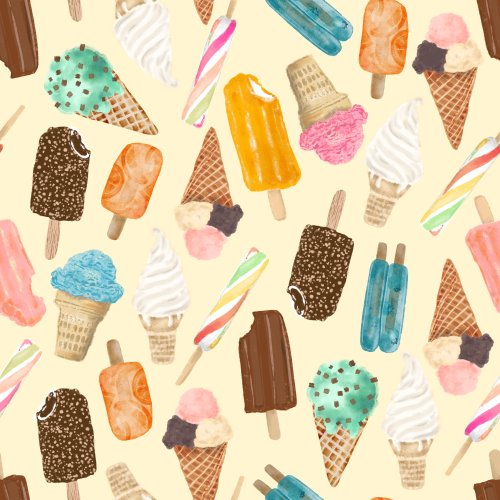 various kinds of ice creams and popsicles for kids summer