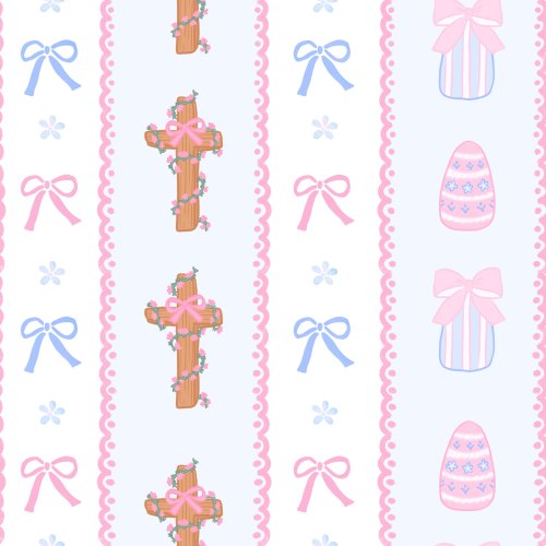 easter stripes with crosses eggs and bows