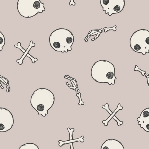 Very Spooky Skulls by Tylee + Art. Available in 3 colorways:  pink, orange, or gray.