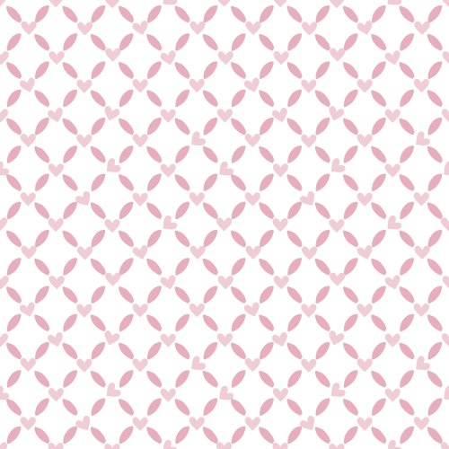 Two tone pink trellis pattern with hearts on a white background