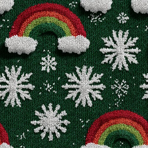 knitted 3D look christmas rainbows
