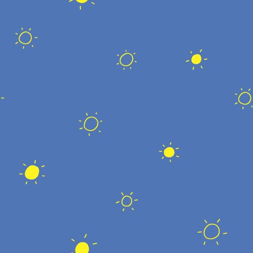 Little sunshines speckled as a polka dot in minimal line art style.