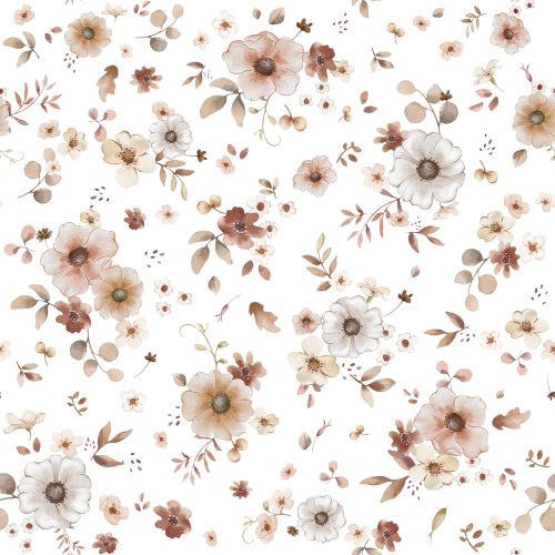 Hand drawn floral design. Cute and pretty for girls.