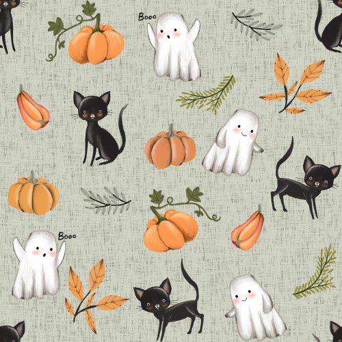 halloween cat and pumpkin design