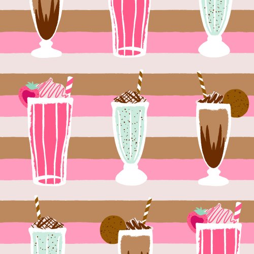 Ice Cream Milkshakes on stripes