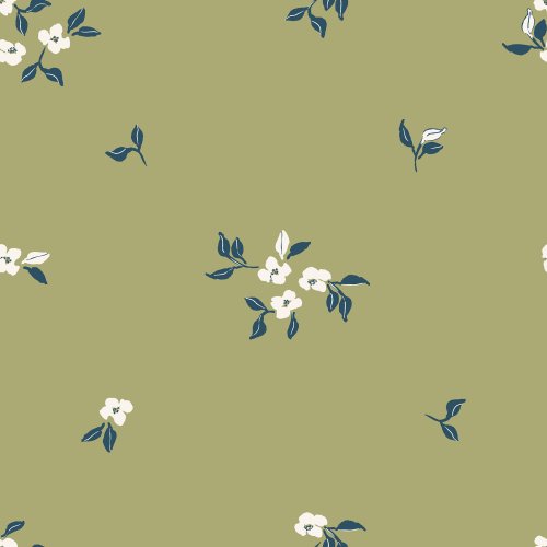 floral ditsy on green for the Hope and Future quilt kit