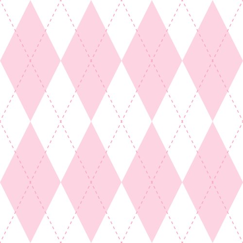 Pink and white argyle diamond pattern.