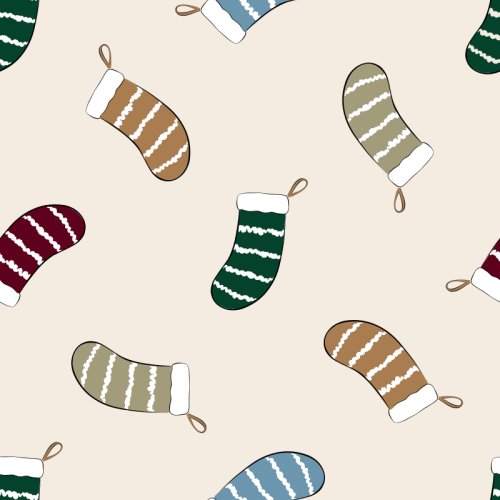 Cute tossed hand drawn Christmas stockings 