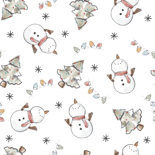 snowman fabric design