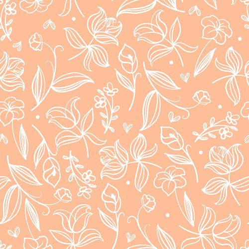 white floral on Pantone color of the year Peach background