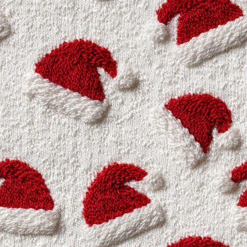 knitted 3D santa hats