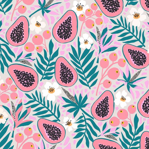 colorful papaya fruit design