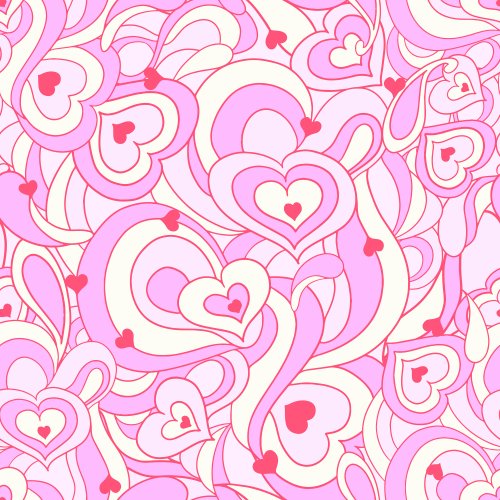 Groovy Retry 70s hearts in vintage swirl