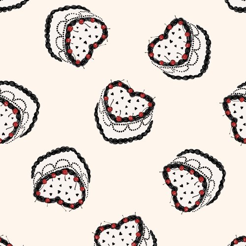 Valentine's Day heart cakes monochrome 