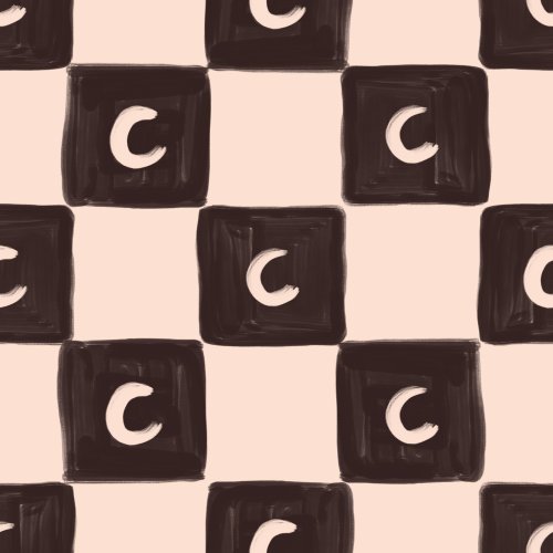 halloween checker with moons